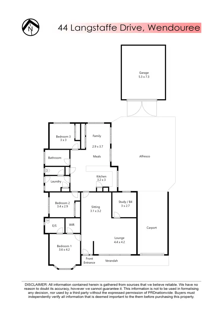 Floorplan of Homely house listing, 44 Langstaffe Drive, Wendouree VIC 3355