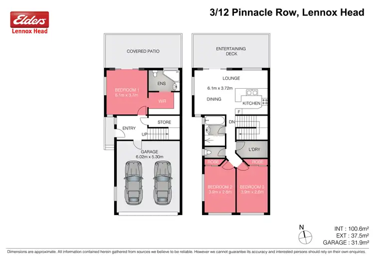 Floorplan of Homely townhouse listing, 3/12 Pinnacle Row, Lennox Head NSW 2478