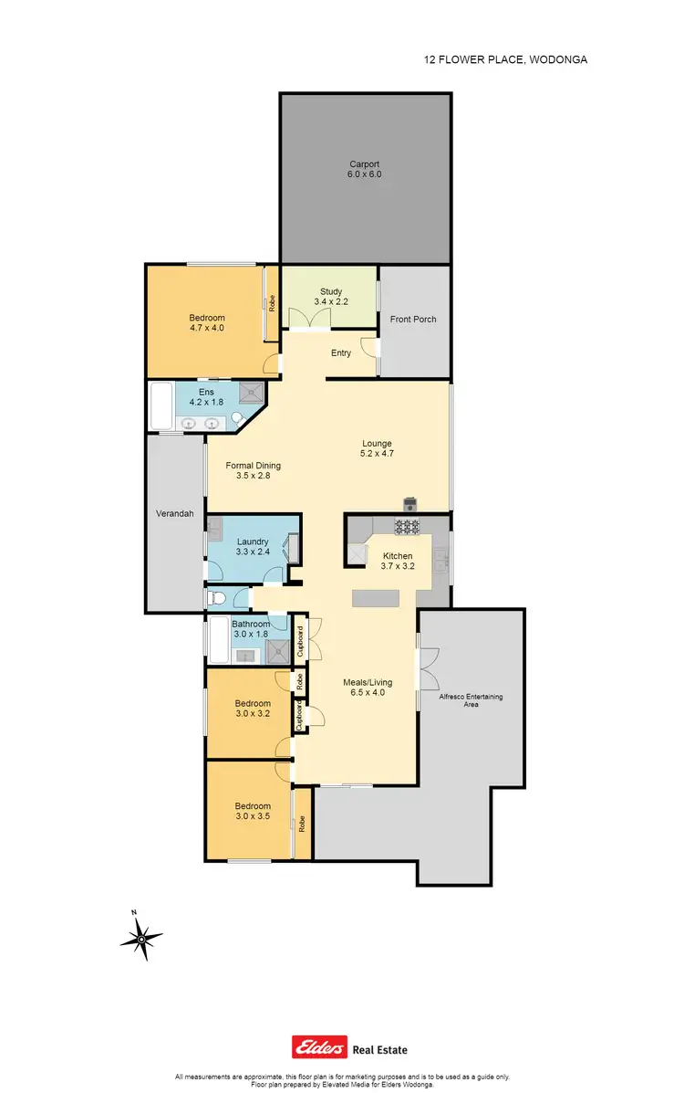 Floorplan of Homely house listing, 12 Flower Place, Wodonga VIC 3690