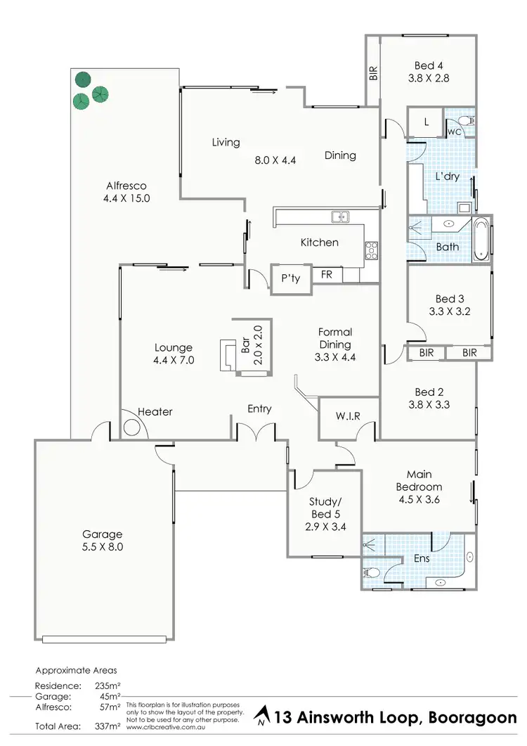 Floorplan of Homely house listing, 13 Ainsworth Loop, Booragoon WA 6154