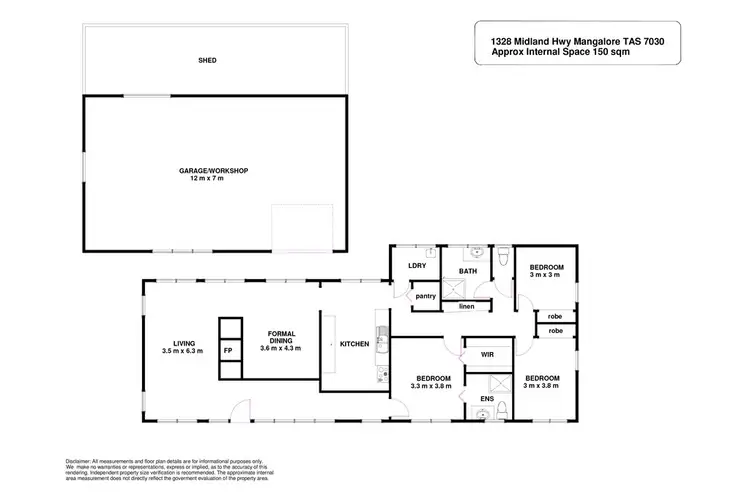 Floorplan of Homely house listing, 1328 Midland Highway, Mangalore TAS 7030