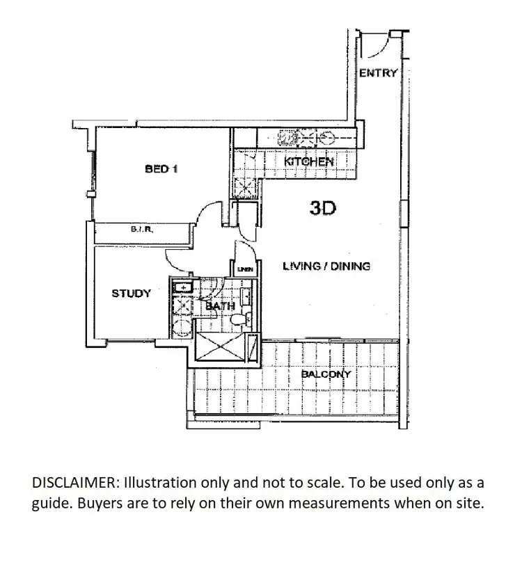 Floorplan of Homely apartment listing, 3D/1303 Hay Street, West Perth WA 6005