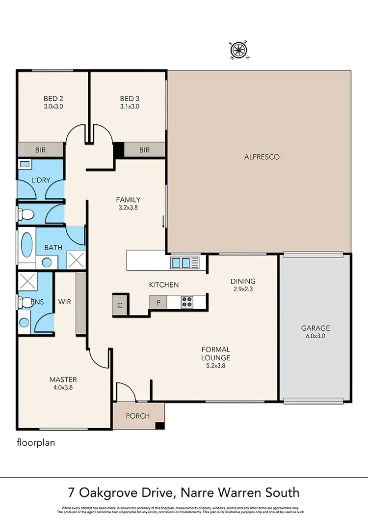 Floorplan of Homely house listing, 7 Oakgrove Drive, Narre Warren South VIC 3805