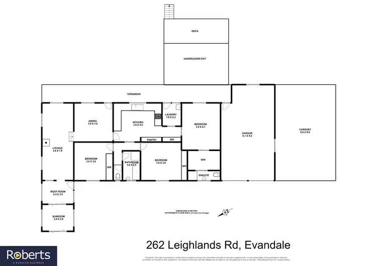 Floorplan of Homely house listing, "Askaig" 262 Leighlands Road, Evandale TAS 7212