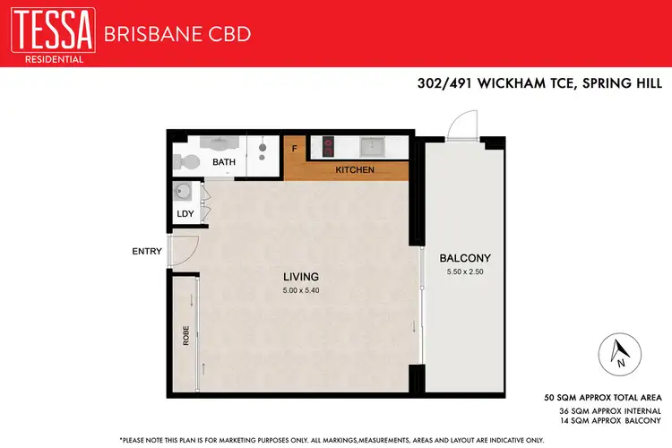 Floorplan of Homely apartment listing, 302/491 Wickham Terrace, Spring Hill QLD 4000