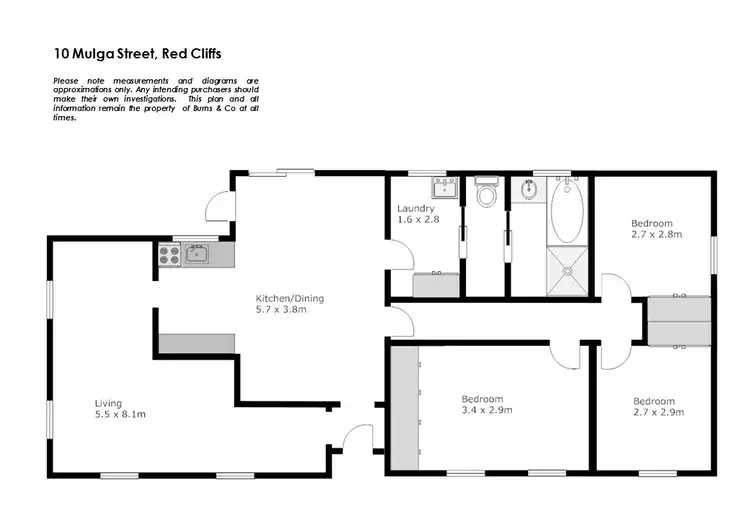 Floorplan of Homely house listing, 10 Mulga Street, Red Cliffs VIC 3496