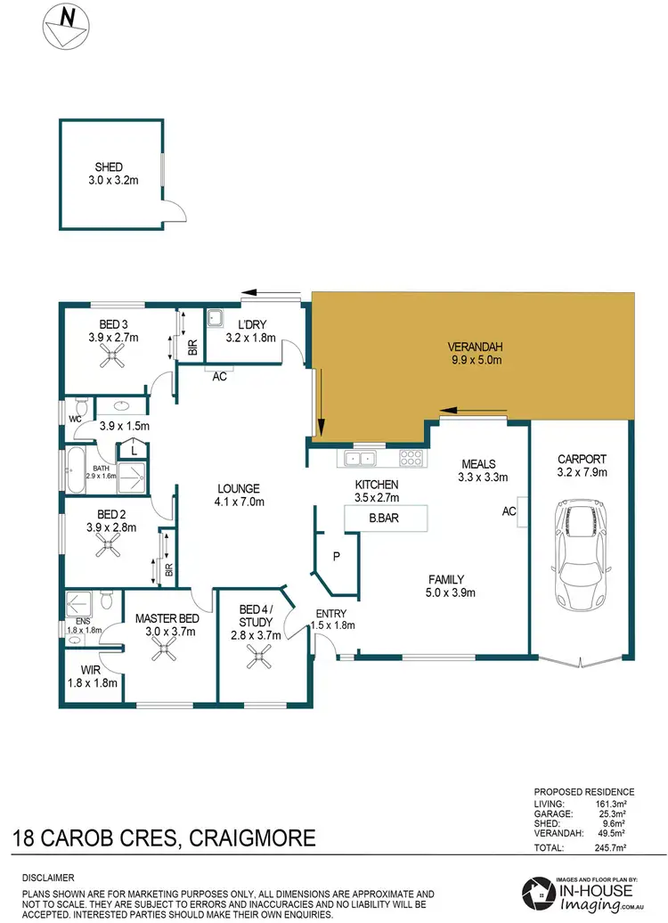Floorplan of Homely house listing, 18 Carob Crescent, Craigmore SA 5114