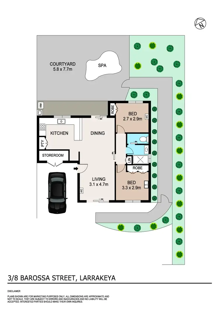 Floorplan of Homely unit listing, 3/8 Barossa Street, Larrakeyah NT 820