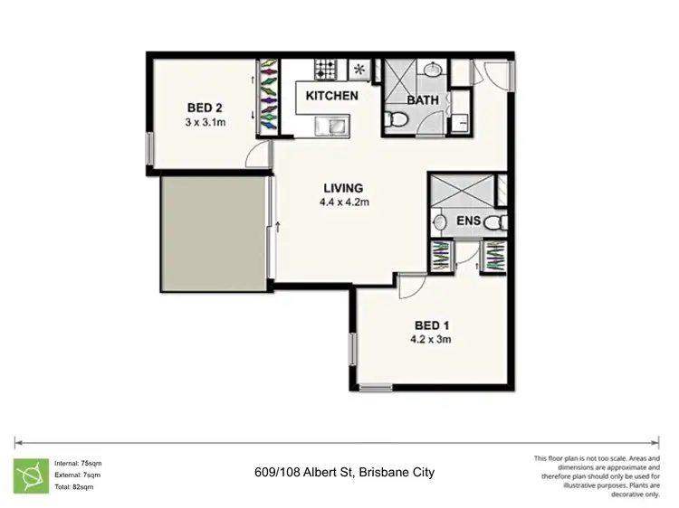 Floorplan of Homely apartment listing, 609/108 Albert Street, Brisbane City QLD 4000