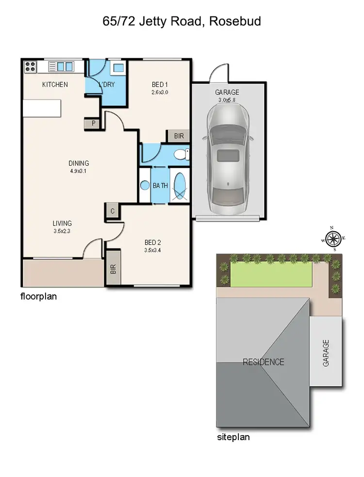Floorplan of Homely unit listing, 65/72 Jetty Road, Rosebud VIC 3939