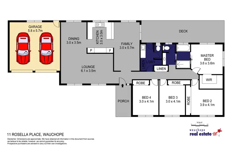 Floorplan of Homely rural property listing, 11 Rosella Place, Wauchope NSW 2446
