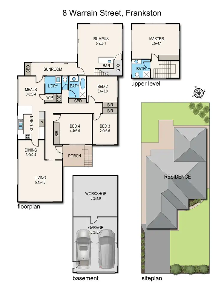 Floorplan of Homely house listing, 8 Warrain Street, Frankston VIC 3199