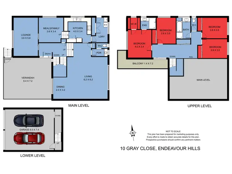 Floorplan of Homely house listing, 10 Gray Close, Endeavour Hills VIC 3802