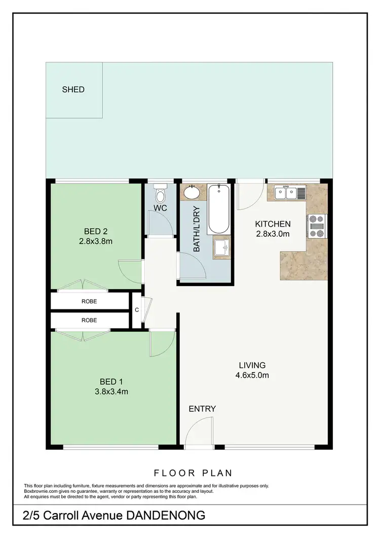 Floorplan of Homely unit listing, 2/5 Carroll Avenue, Dandenong VIC 3175