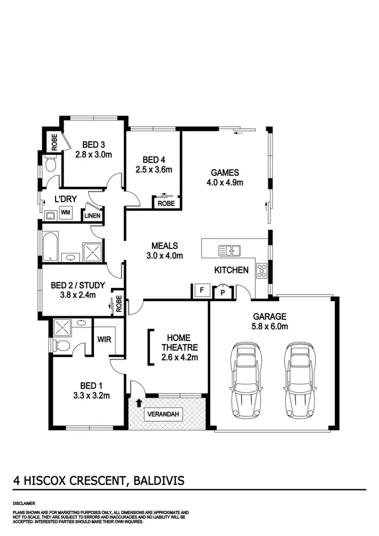Floorplan of Homely house listing, 4 Hiscox Crescent, Baldivis WA 6171