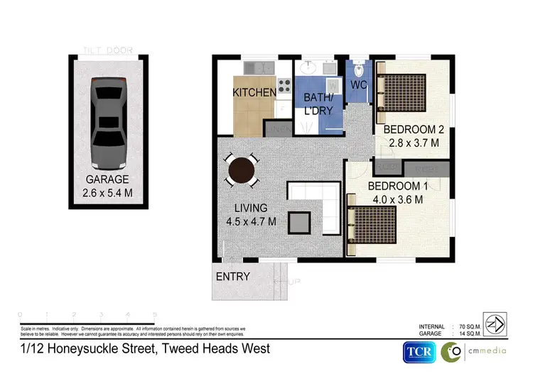 Floorplan of Homely unit listing, 1/12 Honeysuckle Street, Tweed Heads West NSW 2485