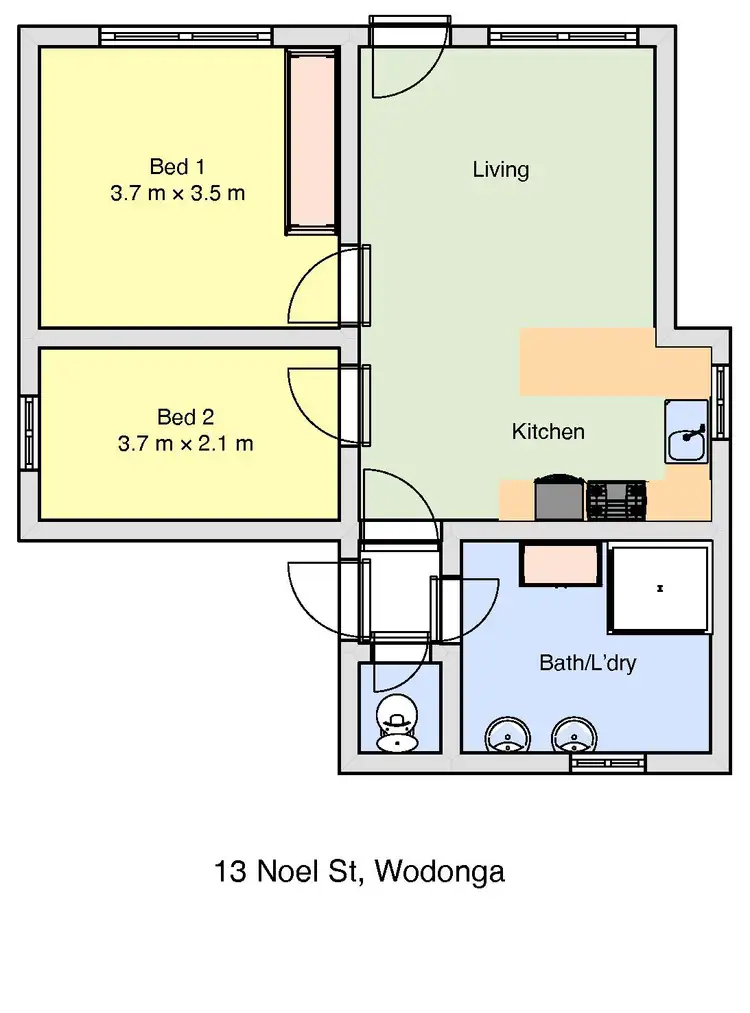 Floorplan of Homely house listing, 13 Noel Street, Wodonga VIC 3690