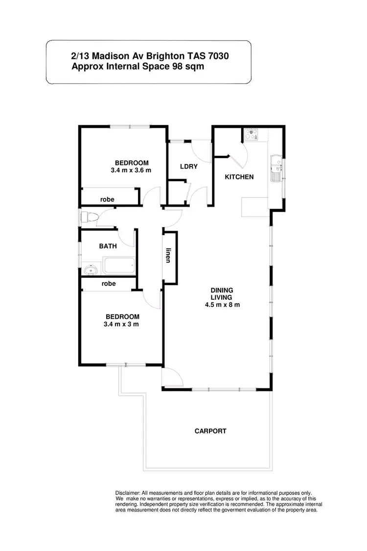 Floorplan of Homely unit listing, Unit 2 13 Madison Avenue, Brighton TAS 7030