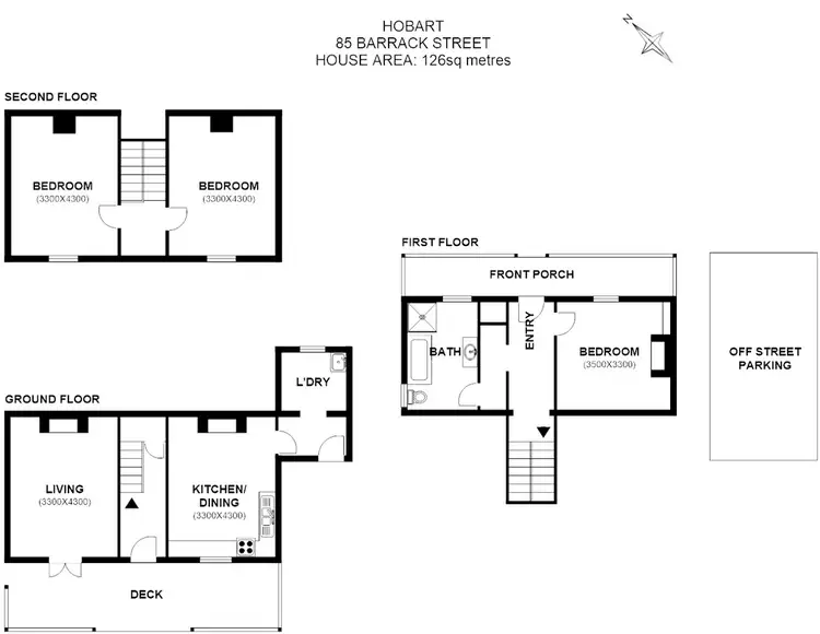 Floorplan of Homely house listing, 3/85 Barrack Street, Hobart TAS 7000