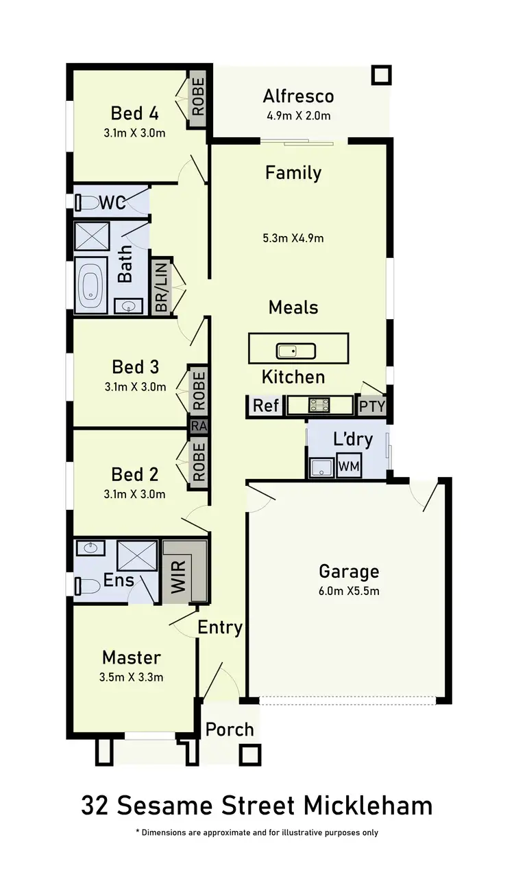 Floorplan of Homely house listing, 32 Sesame Street, Mickleham VIC 3064