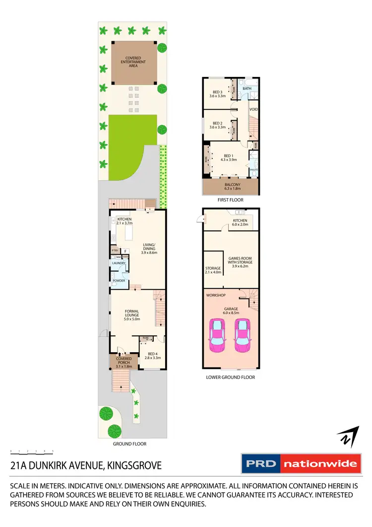 Floorplan of Homely semi-detached listing, 21A Dunkirk Avenue, Kingsgrove NSW 2208