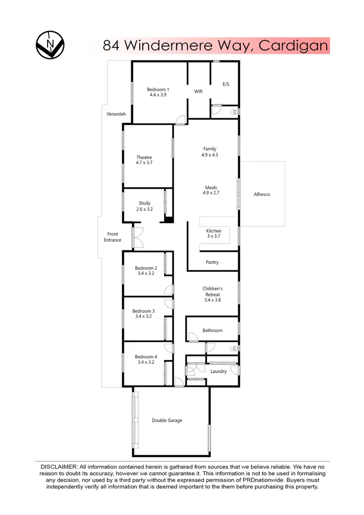 Floorplan of Homely house listing, 84 Windermere Way, Cardigan Village VIC 3352