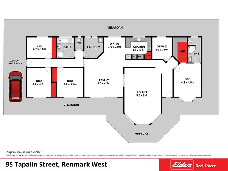 Floorplan of Homely house listing, 95 Tapalin Street, Renmark SA 5341