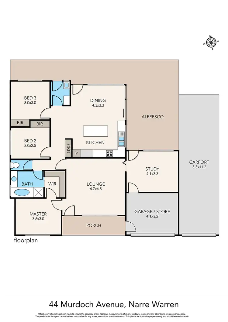 Floorplan of Homely house listing, 44 Murdoch Avenue, Narre Warren VIC 3805