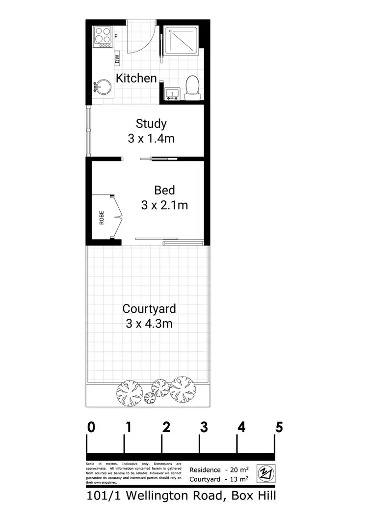 Floorplan of Homely apartment listing, 101/1 Welllington Road, Box Hill VIC 3128