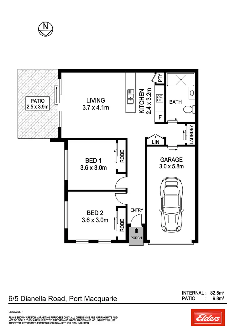 Floorplan of Homely villa listing, 6/5 Dianella Road, Port Macquarie NSW 2444