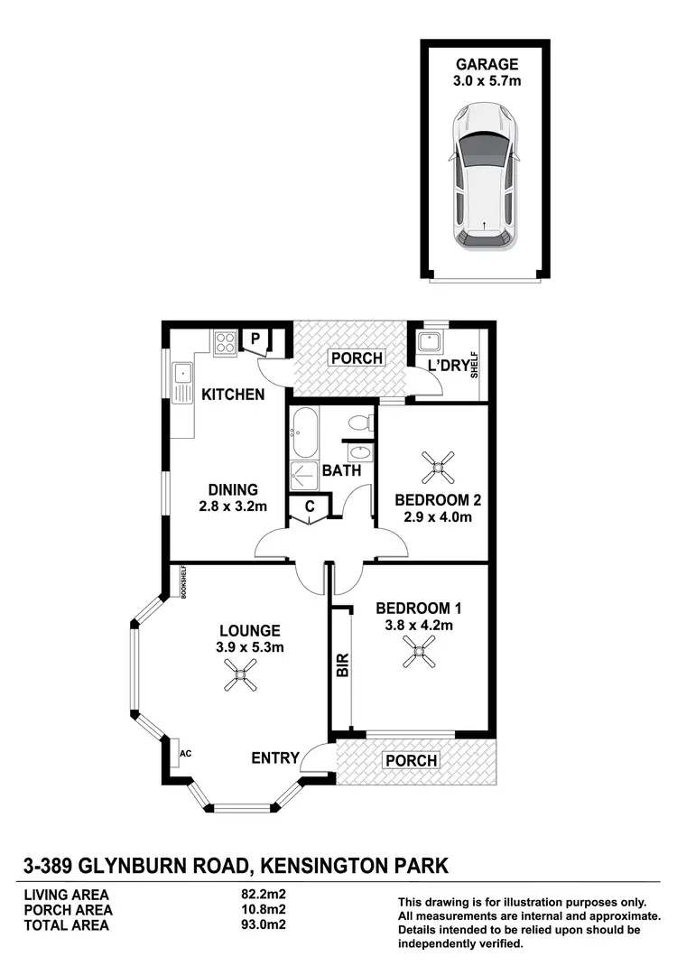 Floorplan of Homely unit listing, 3/389 Glynburn Road, Kensington Park SA 5068