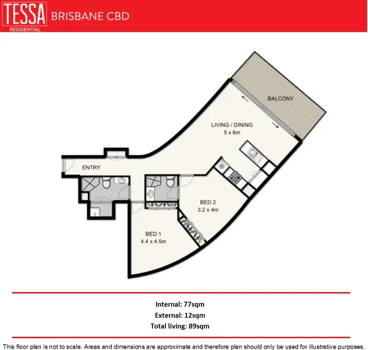 Floorplan of Homely apartment listing, 197/26 Felix Street, Brisbane City QLD 4000