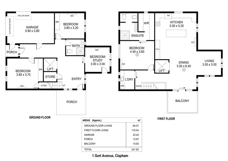 Floorplan of Homely house listing, 1 Gort Ave, Clapham SA 5062