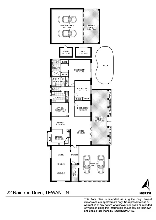 Floorplan of Homely house listing, 22 Raintree Drive, Tewantin QLD 4565