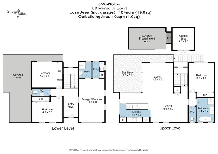 Floorplan of Homely unit listing, 1/9 Meredith Court, Swansea TAS 7190