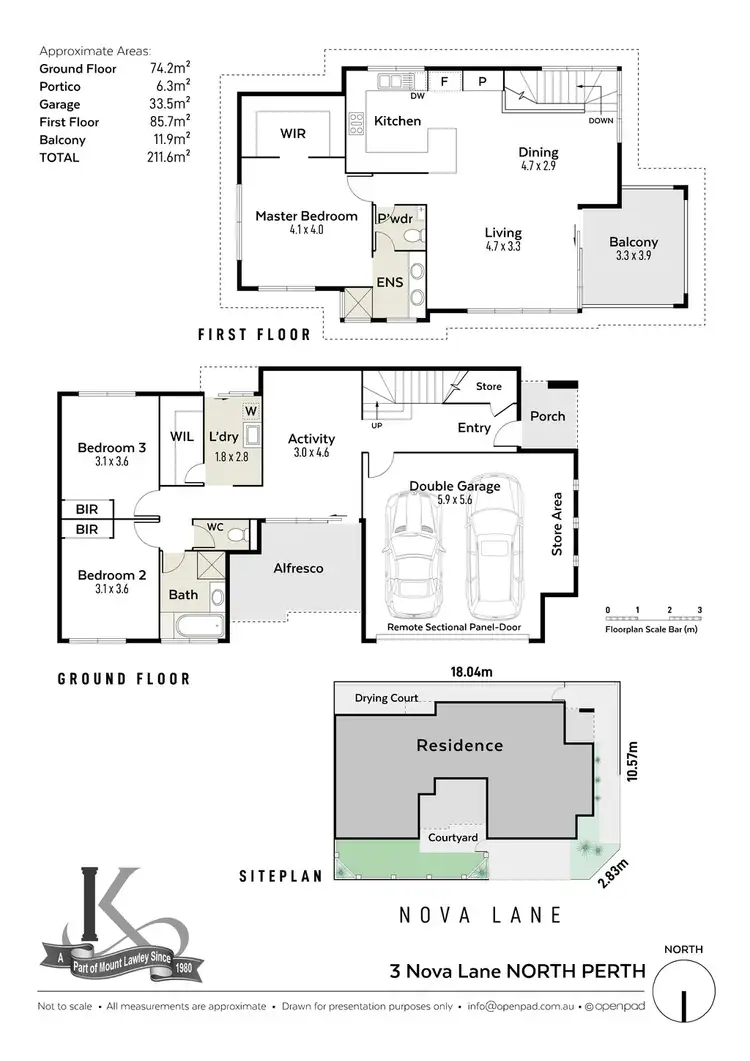 Floorplan of Homely house listing, 3 Nova Lane, North Perth WA 6006