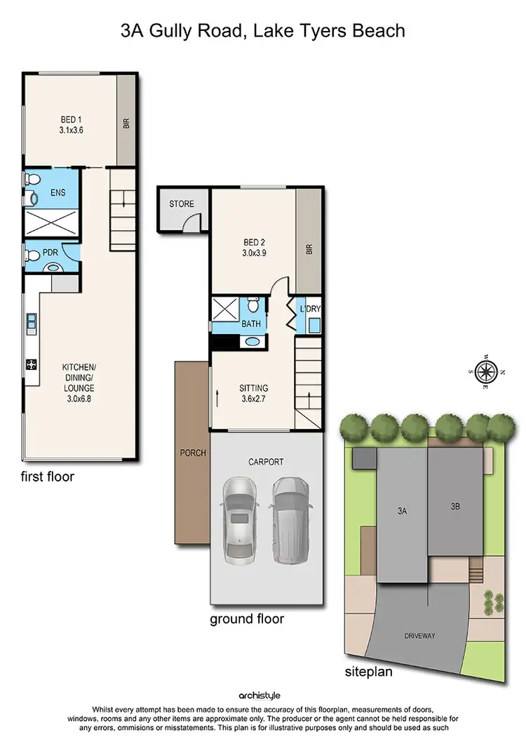 Floorplan of Homely townhouse listing, 3A Gully Road, Lake Tyers Beach VIC 3909