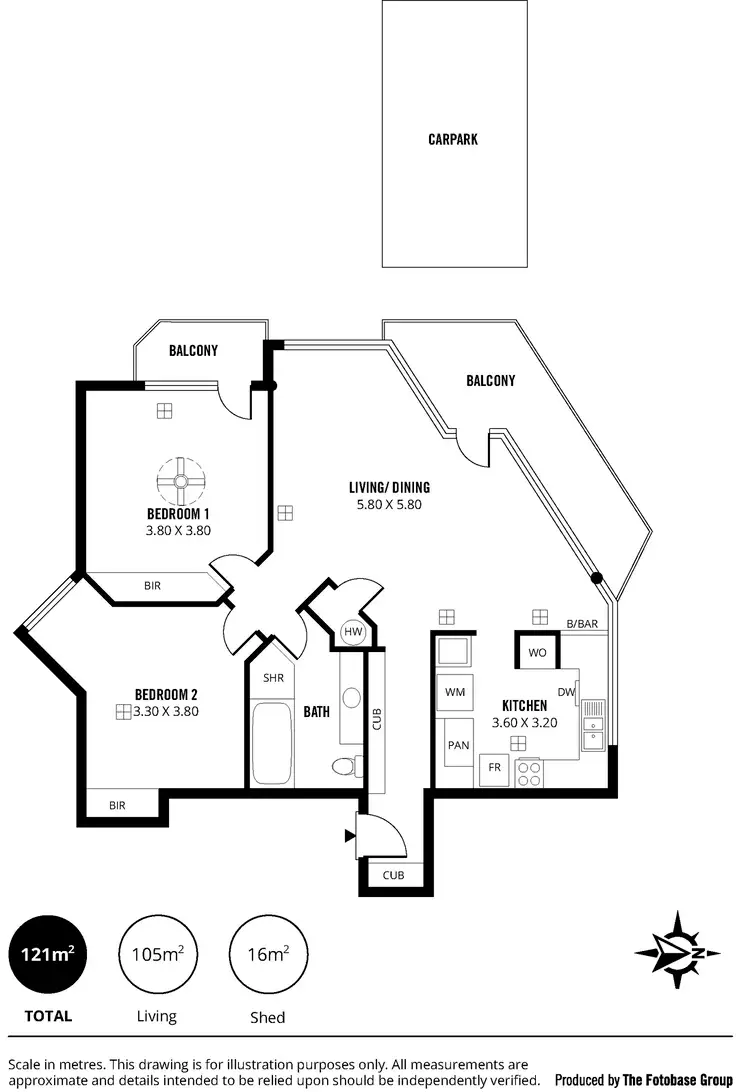 Floorplan of Homely apartment listing, 2/42 Durham Street, Glenelg SA 5045