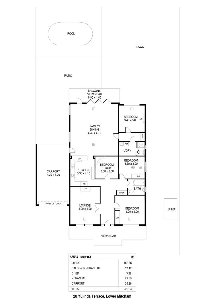 Floorplan of Homely house listing, 28 Yulinda Tce, Lower Mitcham SA 5062