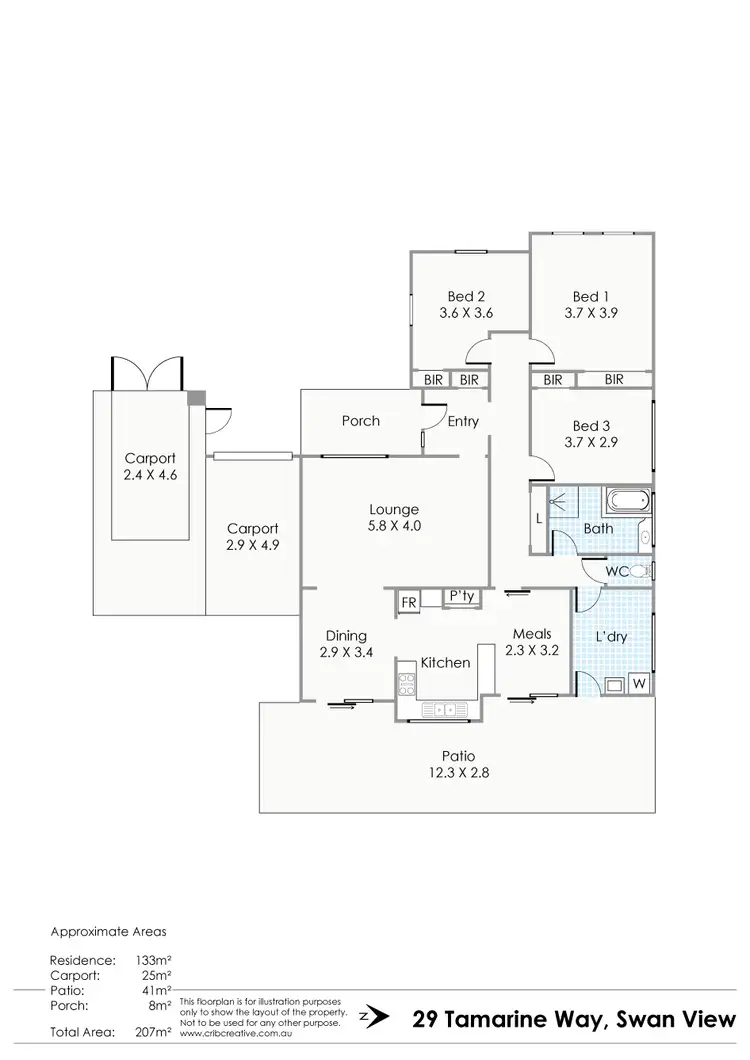 Floorplan of Homely house listing, 29 Tamarine Way, Swan View WA 6056