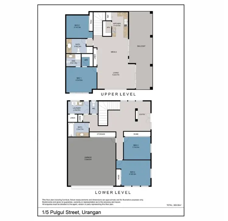Floorplan of Homely townhouse listing, 1/5 Pulgul Street, Urangan QLD 4655