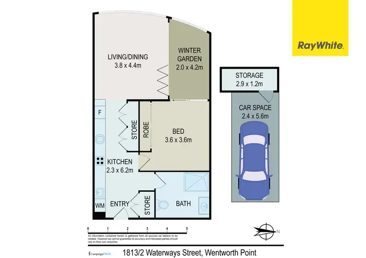 Floorplan of Homely apartment listing, 1813/2 Waterways Street, Wentworth Point NSW 2127