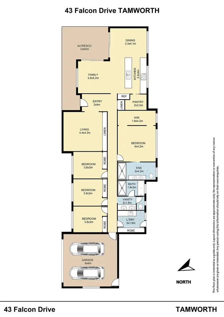 Floorplan of Homely house listing, 43 Falcon Drive, Tamworth NSW 2340