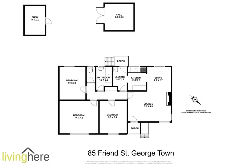 Floorplan of Homely house listing, 85 Friend Street, George Town TAS 7253