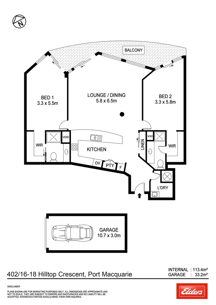 Floorplan of Homely unit listing, 402/16-18 Hilltop Crescent, Port Macquarie NSW 2444