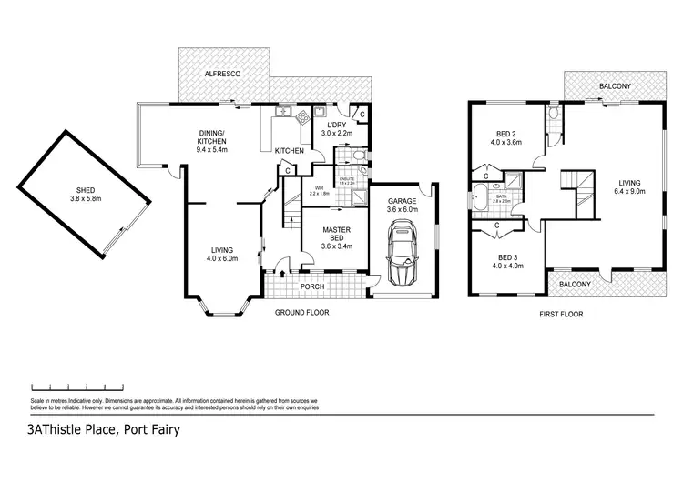 Floorplan of Homely house listing, 3A Thistle Place, Port Fairy VIC 3284