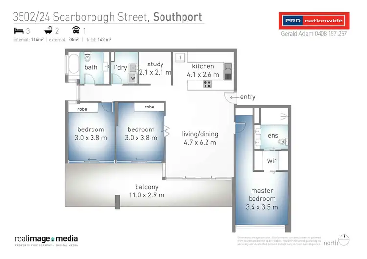 Floorplan of Homely apartment listing, 3502/34 Scarborough Street, Southport QLD 4215