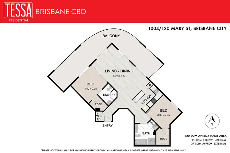 Floorplan of Homely apartment listing, 1004/120 Mary Street, Brisbane City QLD 4000