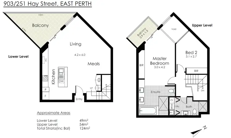 Floorplan of Homely apartment listing, 903/251 Hay Street, East Perth WA 6004