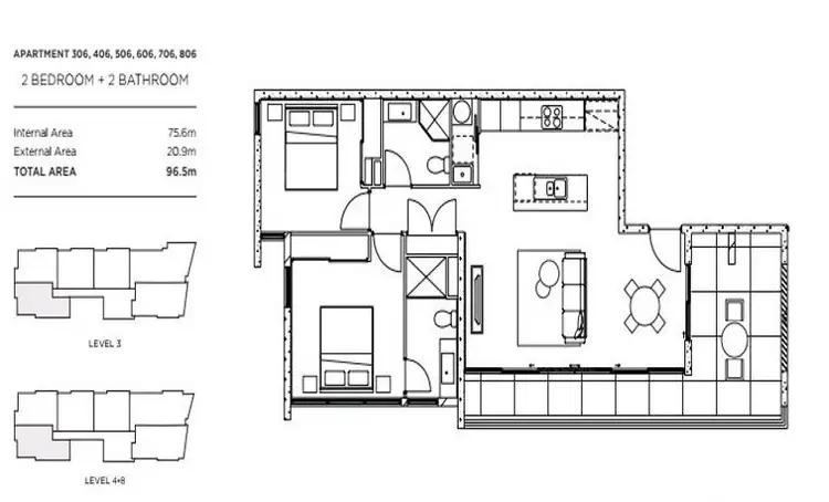 Floorplan of Homely apartment listing, 706/30 Lanikai, Brighton Parade, Southport QLD 4215